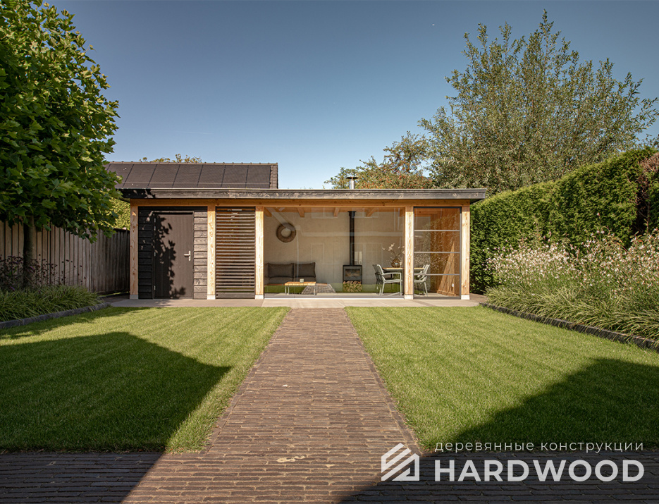 Беседка с печью хайтек №22 - фото 1446