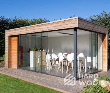 Полуоткрытая беседка с раздвижными стёклами №4 - фото 1315