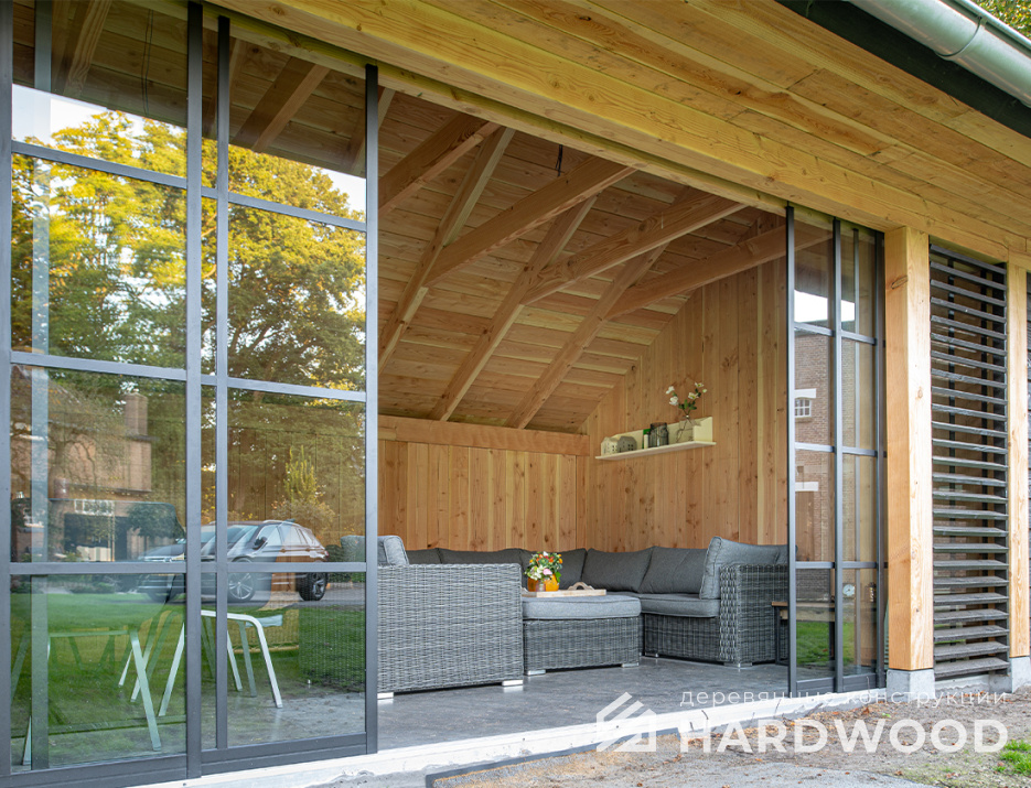 Всесезонная беседка с дровником №24 - фото 1464