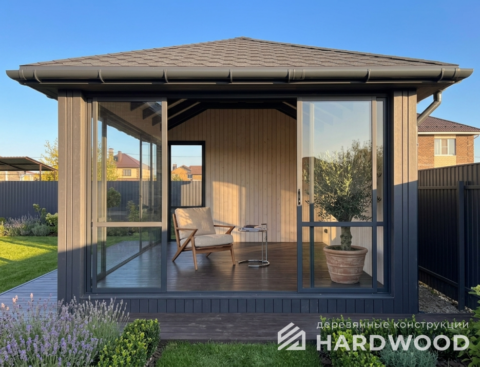 Уличная беседка деревянная №100 - фото 2310