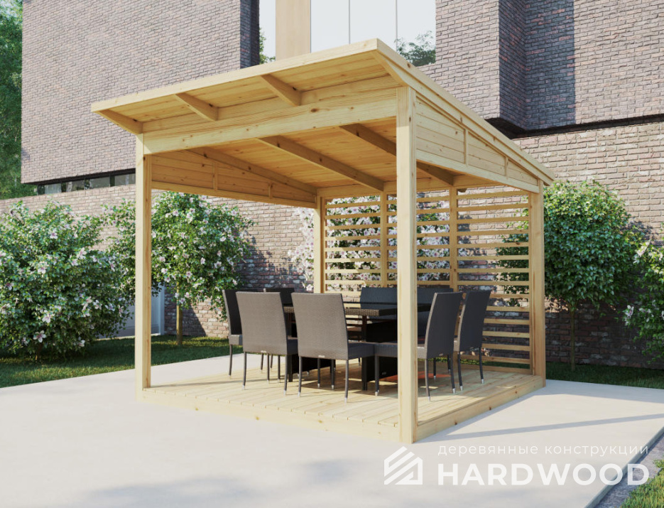 Беседка квадратная №80 - фото 1862