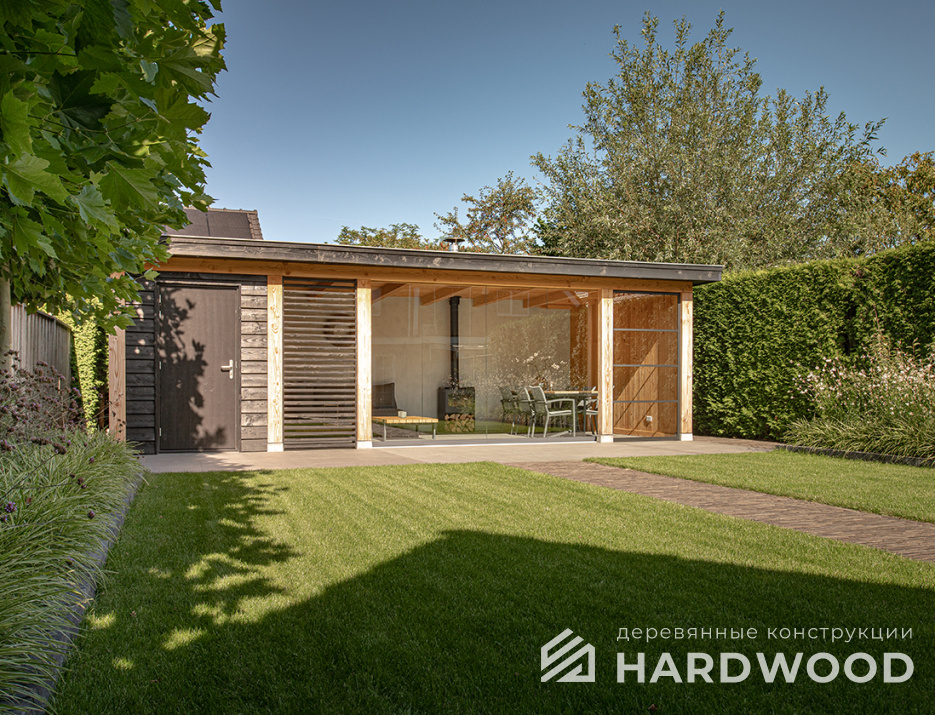 Беседка с печью хайтек №22 - фото 1445